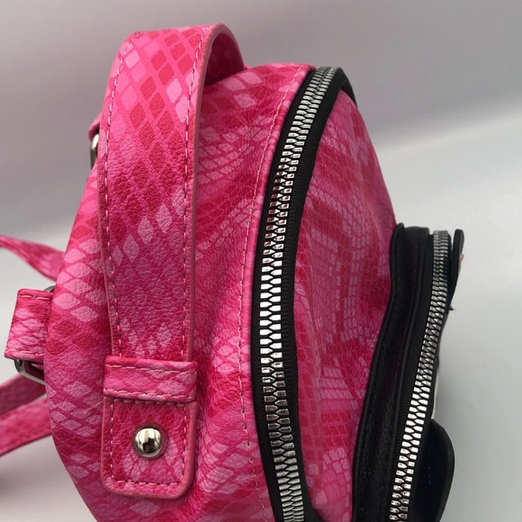 Betsey Johnson Pink and Black Cat Face Backpack - Picture 5 of 10